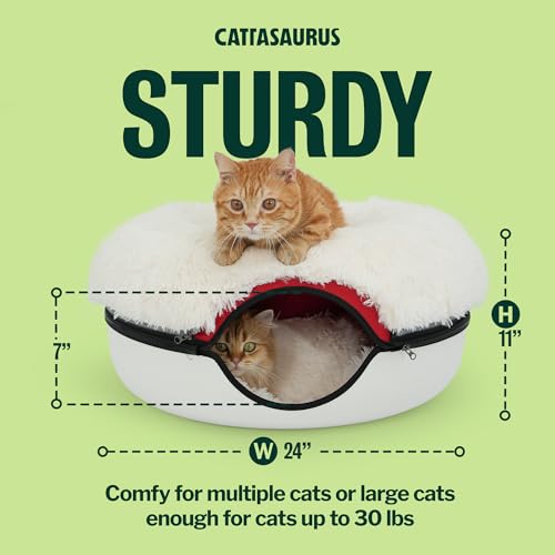 Peekaboo Cat Cave for Multiple & Large Cats Up to 30 (Ruby Snowball 1)