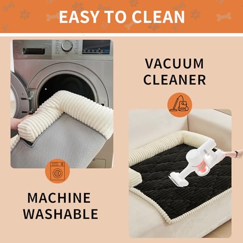 Dog Couch Bed for Small Dogs (Black / Small(27.56"L X 25.59"W X 5.5"Th))