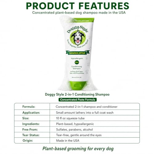 2-in-1 Dog Shampoo & Conditioner, Concentrated Paste, 10 oz