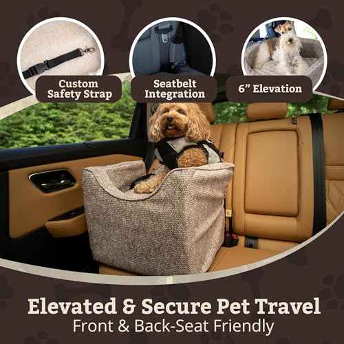 Dog Car Seat for Dogs up to 18lbs (Merlin Linen / Small)