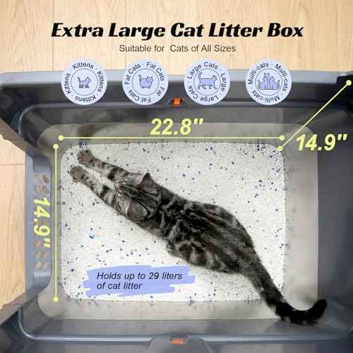 Enclosed Stainless Steel Cat Litter Box with Lid