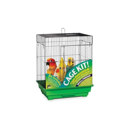Square Roof Bird Cage Kit (Black & Green)
