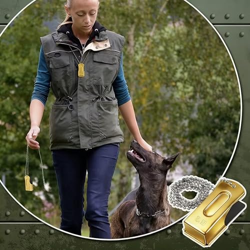 3 Pieces Brass Dog Training Clicker with Chain for Dogs Cats (Gold)