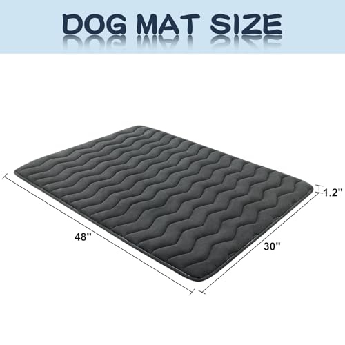 Dog Crate Mat (Upgraded Thick Black / 48.0"L x 30.0"W)