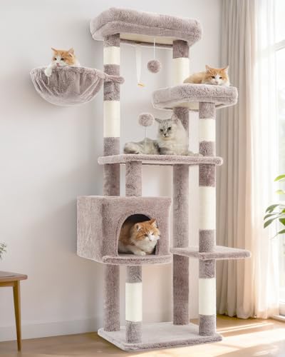 55.1'' Cat Tree Tower for Indoor Cats (55.1 inch / Muchroom)