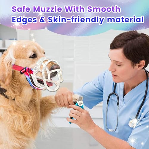 Dog Muzzle Basket Muzzle Anti Biting Chewing (Transparent / Size 5)