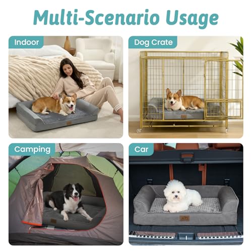 Orthopedic Dog Bed for Extra Large Dogs (Grey / XXL:48x35x8 inch)