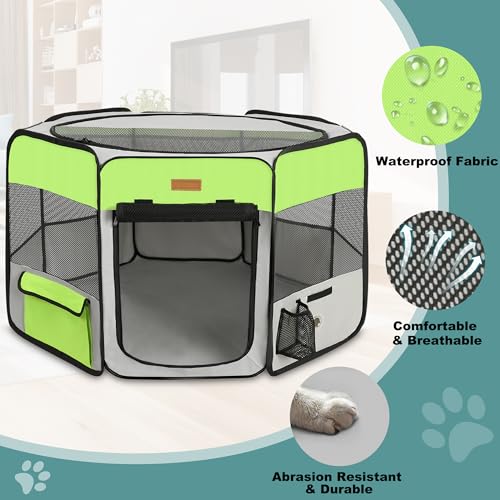 Portable Dog Playpen (Large / Green)