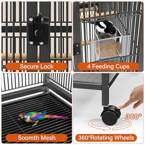 54" Large Bird Cage with Wheels (54 inch bird cage)
