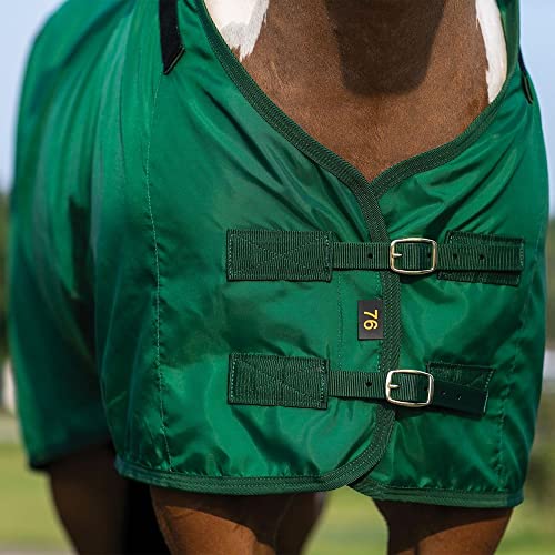 Dura Nylon Horse Stable Sheets (Horse Size 68 / V-Free | Open Front | Legstrap / Green)