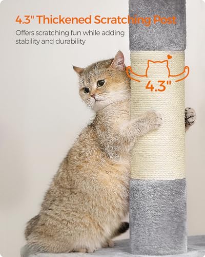 Cat Tree 40.6 (XL (26.8"L x 18.9"W x 40.6"H) / Light Gray)