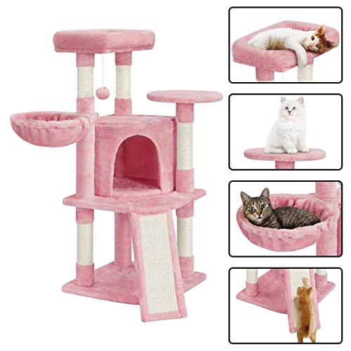 42in Cat Tree Tower for Indoor Cats (Pink)