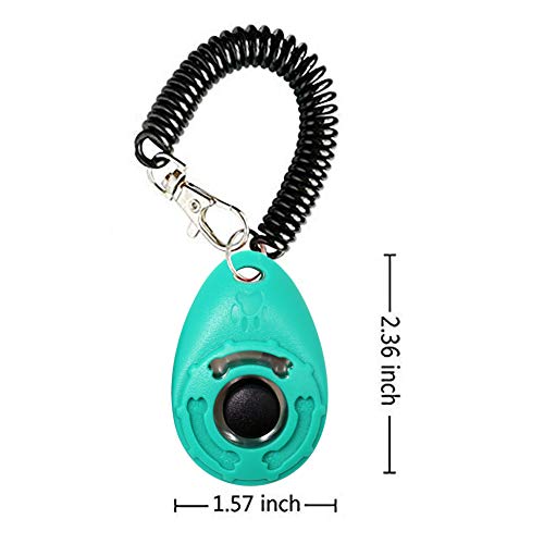 Dog Training Clicker with Wrist Strap Durable Lightweight Easy to Use (Black and Water lake blue)