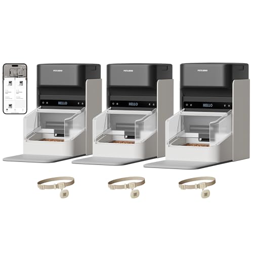 RFID Cat Feeders for 3 Cats (White / 3L*3 Packs)