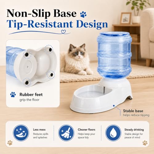 Pet Water Dispenser Station for Large Dogs and Cats (3 Gallon Water)