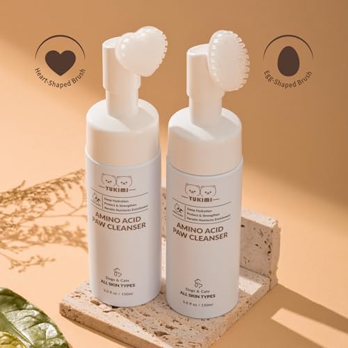 Premium Amino Acid Paw Cleanser with Silicone Bristle Brush for Dogs & Cats
