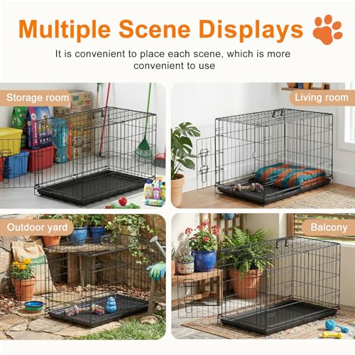 30" Foldable Metal Dog Crate (Black)