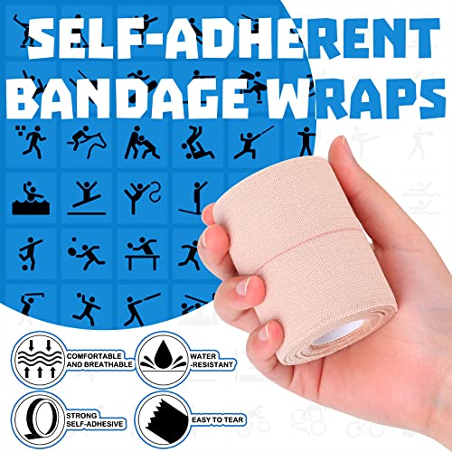 16 Rolls Self Adhesive Elastic Sports Bandage Tape (3 Inch x 5 Yard)