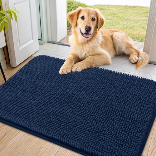 Dog Door Mat for Muddy Paws 36x24 (Dark Blue / 36"X24")