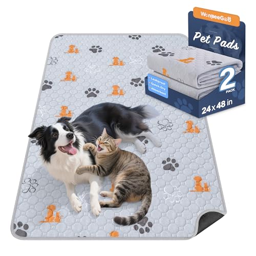 Washable Pee Pads for Dogs (Orange / 24"x48" (Pack of 2))
