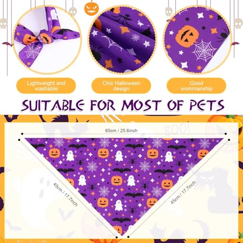 50 Pcs Halloween Dog Bandanas Bulk (Halloween / 25.6 x 17.7 x 17.7")