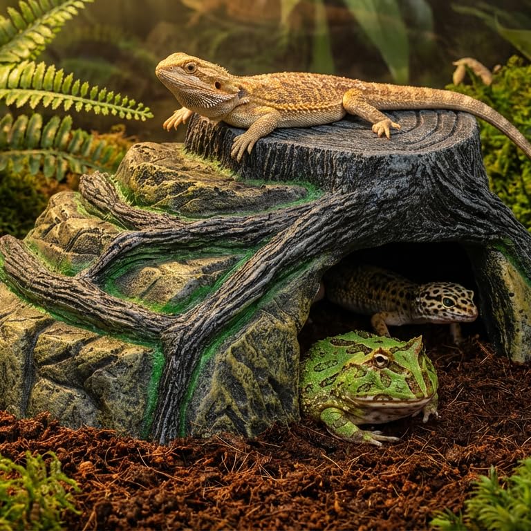 Gecko Tank Accessories (L-Flat Stump / Large)