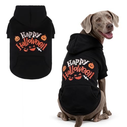 Halloween Dog Hoodie for Large Medium Dogs (Halloween Black / X-Large)