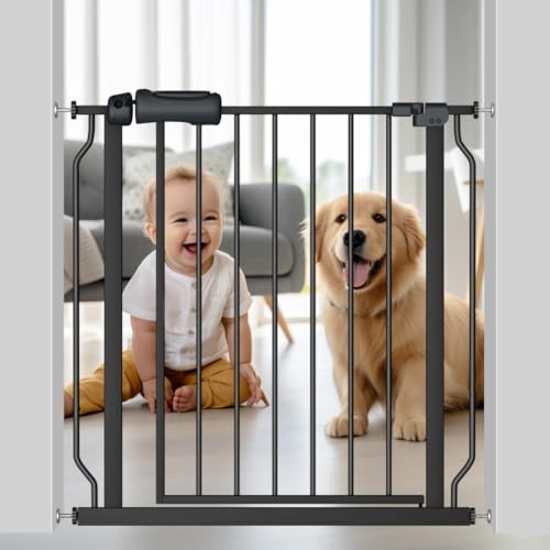 29 34 Inch Wide Baby Gate Pressure Mounted Safety Gate with Door (Gate: 29-34 Inch)