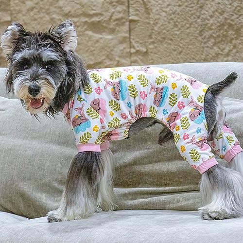 Small Dogs Outfit Soft Puppy Onesies Pjs Dog Pajamas Pet Coat Cat Apparel Comfy Doggie Jumpsuit Bodysuit for All Seasons (Deer / Small)