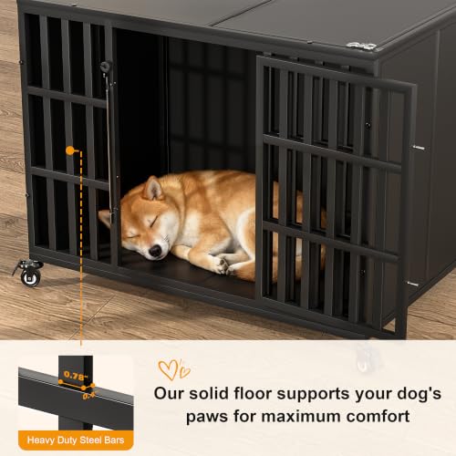 38" Heavy Duty Dog Crate for Large and Medium Dogs (37.8"L x 25.6"W x 29.9"H)