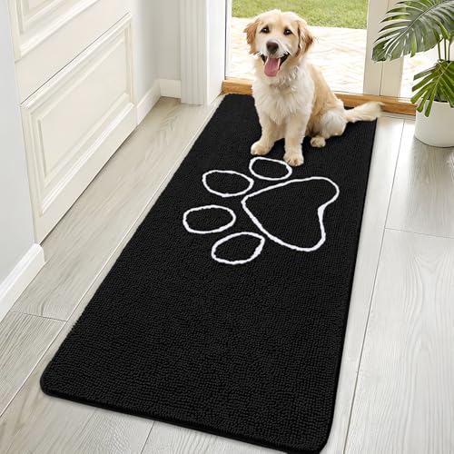 Dog Door Mat for Muddy Paws 70x35 (Black / 70" X 35")