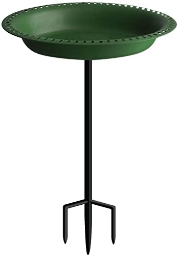 28 inch Lightweight Birdbaths Antique Decoration Detachable Birdfeeder & Bird Bath for Outdoor Garden (¾ gal / Green)