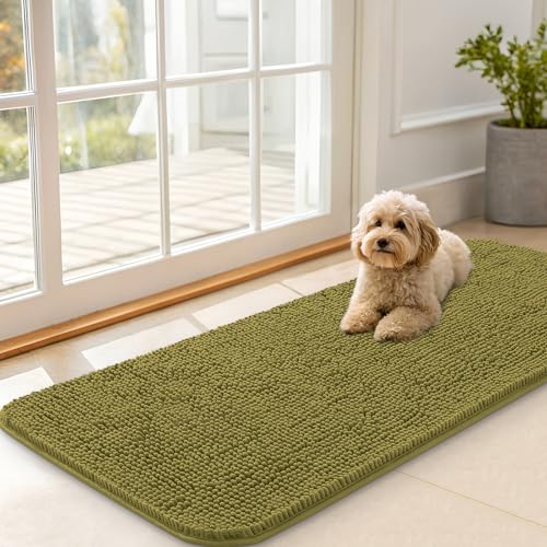 Dog Door Mat for Muddy Paws 47x20 (Willow Green / 47" X 20")