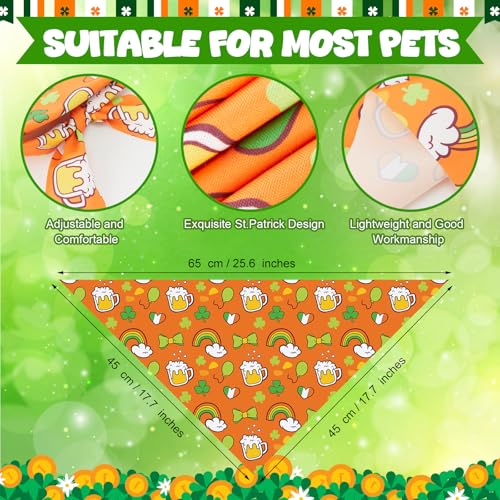 50 Pcs St Patrick's Day Dog Bandanas Bulk Green Shamrocks Bandanas for Dogs Triangle Kerchief Bibs Scarf for Pet Irish Costume Photo Props Pet Shops Groomer (St Patricks Day / 25.6 x 17.7 x 17.7")