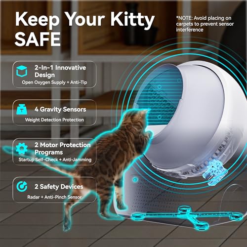 Luxury Self Cleaning Cat Litter Box for Multiple Cats (White / X-Large (Luxury))