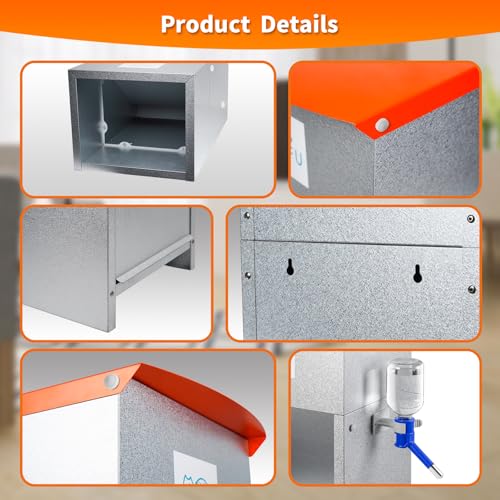 Automatic Gravity Fed Dog Feeder Bowls Pet Food Dispenser 25lbs (Deep Orange(Kettle))