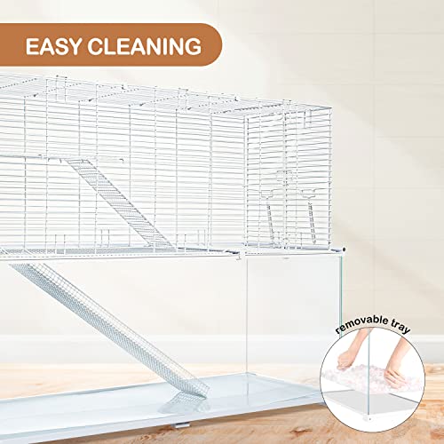 3 Tiers Large Hamster Cages Glass (20"L x 12"W x 20"H)