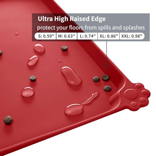 Silicone Pet Feeding Mat (Red / 32" x 24")