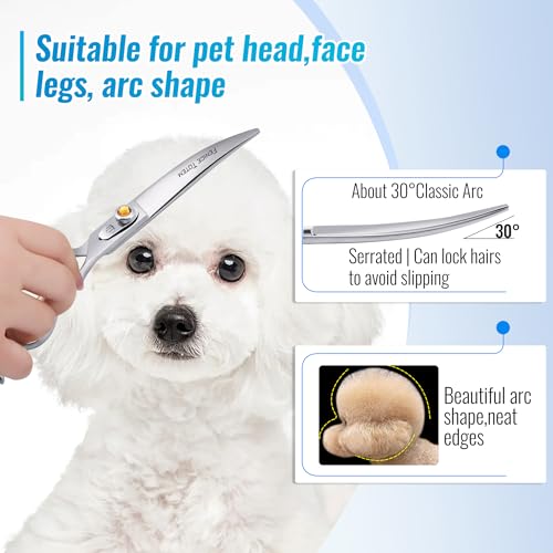 Fenice Professional Dog Grooming Scissors (Curved / 7.0 inch)