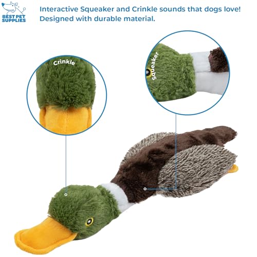 Interactive Squeaky Dog Chew Toy (Mallard Duck (Brown) / Small)