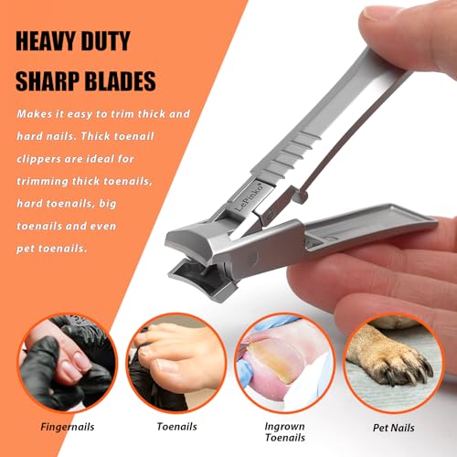 Nail Clipper for Thick Toenails and Fingernails (2PCS Portable Curved)