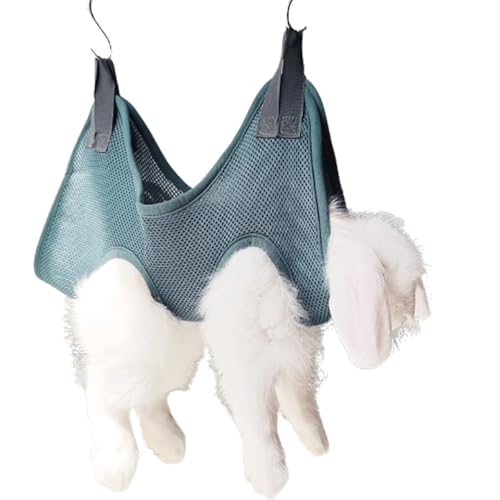Rabbit Grooming Hammock with Safety Belt for Nail Clipping (Grey / XX-Small)