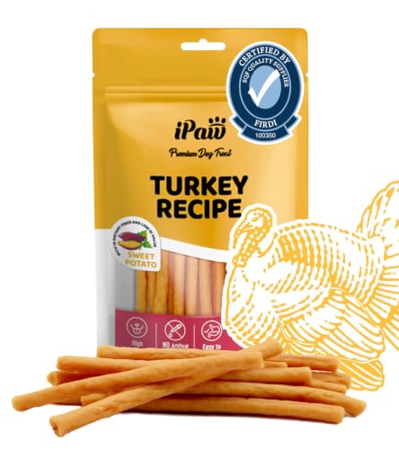 Turkey Dog Treats (3.5 Ounce (Pack of 1) / Sweet Potato, Thin Stick)
