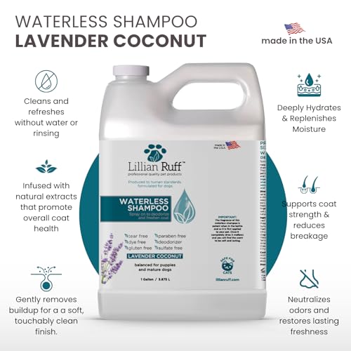 Waterless No Rinse Dog Dry Shampoo Spray with Hydrating Essential Oils