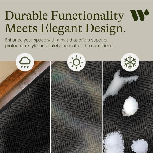 Diamonds Front Door Mat Indoor Outdoor Entrance (Extra Large 45.5"x70.5" (4’x6’) / Charcoal)