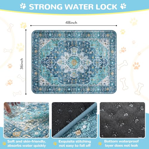 Reusable Washable Puppy Pads (Blue / 3FT x 4FT (Pack of 2))