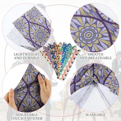8 Pcs Horse Tail Bag Breathable Guard Stretchy 22" Slip on Horse Care Tail Wrap 2 Strand Closure Straps Grooming Supplies to Keep from Dirt Breakage Rubbing 8 Designs