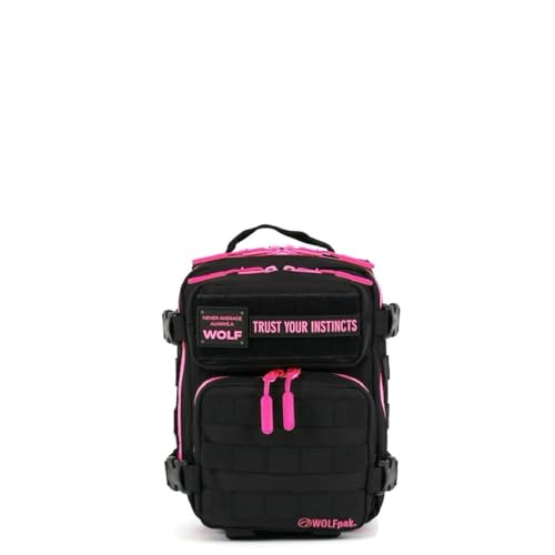 9L Mini Tactical Backpack Compact Gym Travel Bag (Black Neon Pink)
