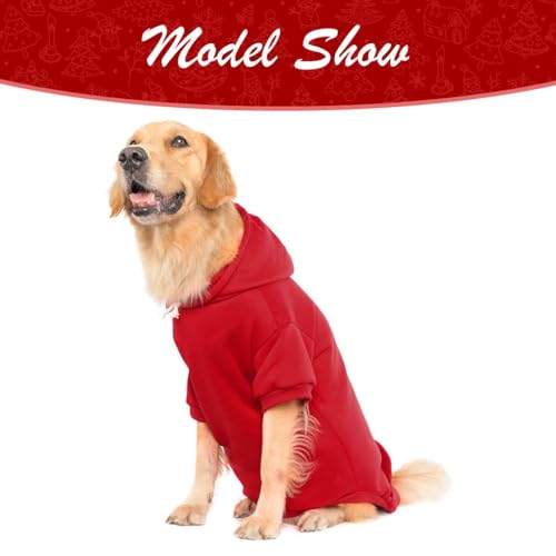 Dog Hoodie for Large Medium Small Dogs (Red / X-Large)