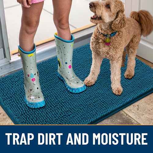 Dog Door Mat for Muddy Paws 47x20 (Atlantic Blue / 47"X20")
